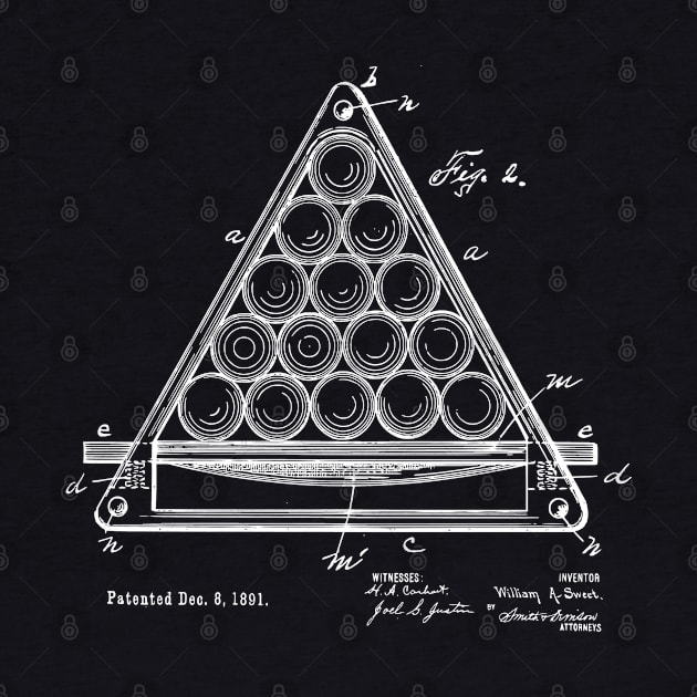 8 Ball Pool Player Gift 1891 Early Patent Image by MadebyDesign